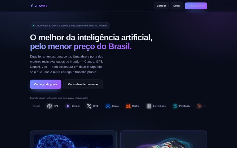 Plataforma de IA por crédito — tela do sistema, com os dados do cliente trocados