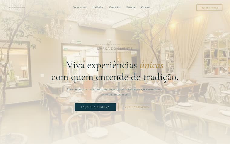 Site de restaurante — tela do sistema, com os dados do cliente trocados